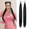 LyoRuSi Black Ponytail Extension 2 Pack Braid Ponytail Extension with Elastic Tie Straight Sleek Wrap Around Braid Hair Extensions Ponytail 26 Inch Black