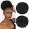 quesdom Afro Puff Ponytail Extension Synthetic Black 80 Grams Afro Puff Drawstring Clip on Kinky Curly Bun for Black Women1B Black