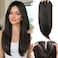 Eawwii Dark Brown Synthetic Hair Toppers for Women with Thinning 5x6 inch Large Base Coverage Clip in Wispy Bangs Upgraded Adjustable Bandage 24 Inch Long Layered