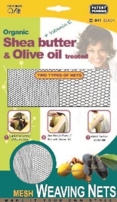 Qfitt Organic Shea Butter Olive oil treated Mesh Weaving Nets green 1 Count Pack of 1