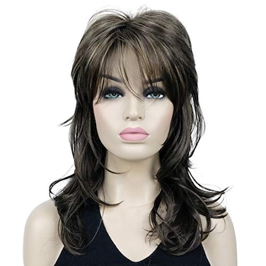 Lydell Long Soft Shaggy Layered Classic Cap Full Synthetic Wig Wigs 8TT124 Brown with Highlights