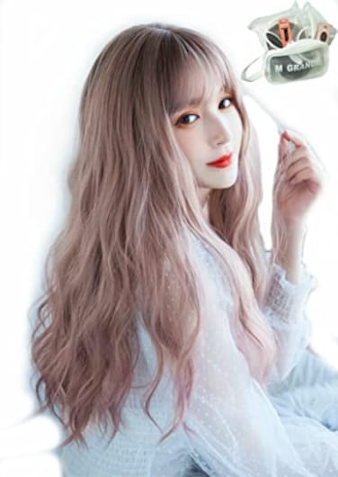 MGRANDE wig premium line active top stylist produce 6 items set inner color line womens original wig semilong small face effectpink gragegra DY42A