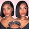 AISI Bob Wigs Human Hair Straight Bob Lace Front Wigs Black 8inch