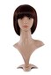 MapofBeauty 12 Inch30cm Fashion Lady Short Straight Flat Bangs Bob Wig Dark Brown