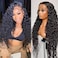SNJON 13x6 HD Transparent Lace Front Wigs 180 Density Water Wave Unprocessed Brazilian Virgin Human Hair Soft and Natural Medium Cap Size