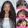 SNJON 13x6 HD Transparent Lace Front Wigs 180 Density Water Wave Unprocessed Brazilian Virgin Human Hair Soft and Natural Medium Cap Size