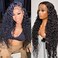 SNJON 13x6 HD Transparent Lace Front Wigs 180 Density Water Wave Unprocessed Brazilian Virgin Human Hair Soft and Natural Medium Cap Size