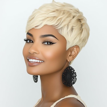 DOcute Blonde Short Pixie Wigs for Black Women Blond Short Wigs for Black Women Pixie Black Women Wigs Blonde