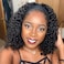 Unvizossa Headband Wig Human Hair Deep Wave None Lace Front Wigs Human Hair Curly Headband Wigs for Black Women 150 Density Natural Color 14 Inch