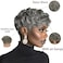 BOBCOO Pixie Cut Wig Short Wigs for Black Women Short Pixie cut Wigs for Black Women Black Mixed With White