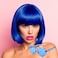 MIUSKATL Wig and Sunglasses 12 Inch Short Bob Wigs with Bangs for Women Costume Cosplay Party Blue