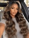 Beauty Forever 7x5 Bye Bye Knots Lace Front WigBody Wave Balayage Brown Highlight WigGlueless Drawstring Wig Pre Plucked Pre Bleached HD LaceNatural Look Beginner Friendly Wig 150 Density 16 Inch