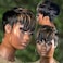 RICONEY Pixie Cut Wig Human Hair Wigs for Black Women Short Bob Wig Ombre None Lace Front Wig with Bangs Glueless Full Machine Made Wig 1B33 Color