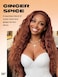 GORGIUS Ginger Brown Ocean Wave Wig Pre Cut Glueless Synthetic Lace Front Wigs Side Part Long Wig For Women 28 Inch
