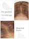 cuiud Honey Brown Lace Front Highlight Wig 13x4 HD Glueless Highlight Synthetic Lace Wigs for Beginners Brown Layered Wave Wig for Women 26inch