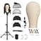 SZCY LLC 22 Inch Wig Head White Wig Stand Tripod with Heads Canvas Block Head Mannequin Head Stand Wigs Display Styling Head With Mount Hole Manikin Canvas Head Block Set for Wigs Making Display with