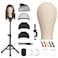SZCY LLC 22 Inch Wig Head White Wig Stand Tripod with Heads Canvas Block Head Mannequin Head Stand Wigs Display Styling Head With Mount Hole Manikin Canvas Head Block Set for Wigs Making Display with