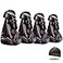 ForceWave 4PCS Silky Durags for Men Women 360 Waves with 1 Wave Cap Silky Satin Durag Extra Long Tails Black Black Black Black