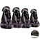 ForceWave 4PCS Silky Durags for Men Women 360 Waves with 1 Wave Cap Silky Satin Durag Extra Long Tails Black Black Black Black
