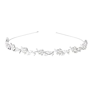 Vemonllas Womens Wedding Crystal Bridal Flower Leaves Crown Headband Tiara Headdress