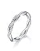 IMOLOVE Moissanite Wedding Band Wedding Rings for Women Twisted Rings 925 Sterling Silver Rings with 18K White Gold Plated Eternity Stackable Engagement Ring Anniversary Band Size 85
