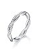 IMOLOVE Moissanite Wedding Band Wedding Rings for Women Twisted Rings 925 Sterling Silver Rings with 18K White Gold Plated Eternity Stackable Engagement Ring Anniversary Band Size 6