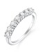 SILVERNANA 07ct 7Stone Moissanite Wedding Band for Women Sterling Silver Half Eternity Stackable Ring Promise Band for Her Size 95