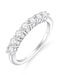 SILVERNANA 07ct 7Stone Moissanite Wedding Band for Women Sterling Silver Half Eternity Stackable Ring Promise Band for Her Size 95