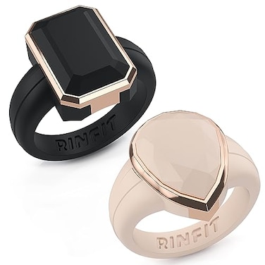 Rinfit Womens Silicone Rings Anniversary Ring or Promise Ring for Her Emerald Rubber Wedding Bands Pack J Size 7