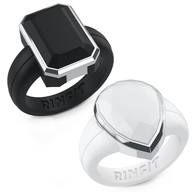 Rinfit Womens Silicone Rings Anniversary Ring or Promise Ring for Her Emerald Rubber Wedding Bands Pack N Size 7