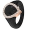 Rinfit Womens Silicone Wedding Ring Promise Rings for Her with Pear Metal Frame Cubic Zirconia Stones BlackRose Gold Stones Size 7