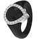 Rinfit Womens Silicone Wedding Ring Promise Rings for Her with Pear Metal Frame Cubic Zirconia Stones BlackSilver Stones Size 5