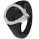 Rinfit Womens Silicone Wedding Ring Promise Rings for Her with Pear Metal Frame Cubic Zirconia Stones BlackSilver Stones Size 6