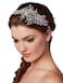 Mariell Couture Crystal Spray Bridal Headpiece Hair Vine Wedding Hairband Glam