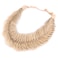 BOBIYA Wide Fishtail Headband for Women Synthetic Hair Plaited Braids Elastic Stretch Fishtail Headband Honey Blonde