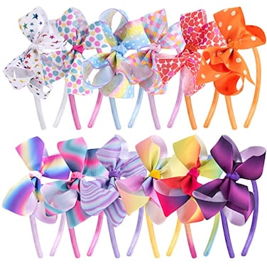 SIQUK 12 Pieces Headbands for Girls with Grosgrain Ribbon Boutique Headbands