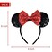 ASHONE Mouse Ears Headbands for Women Groups Mouse Ears Shiny Bows for Birthday Themed Events Accessories Party Red One Size
