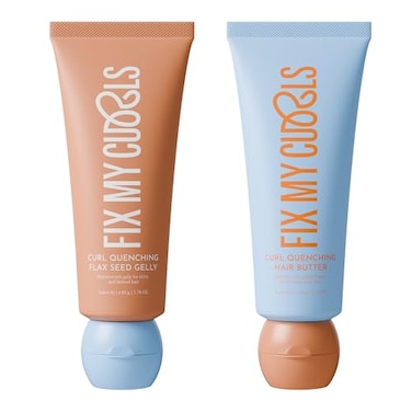 Fix My Curls Curl Quenching Moisture Styling Duo For Curly Wavy Dry Frizzy Hair Enriched With Aloe Vera Chia Seed and Flax Seed Silicone Free Curl Activator Frizz Control 107 oz each