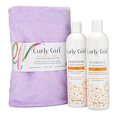 Curly Girl Shampoo Conditioner Anti Frizz Microfiber Towel Set Lavender