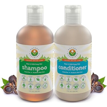 Nature Sustained Pure Sensitive Skin Shampoo Conditioner Raw Probiotic Plant Formula pH Balanced for Sensitive Skin Dry Hair 9 Oz Bottles Original 2Pack