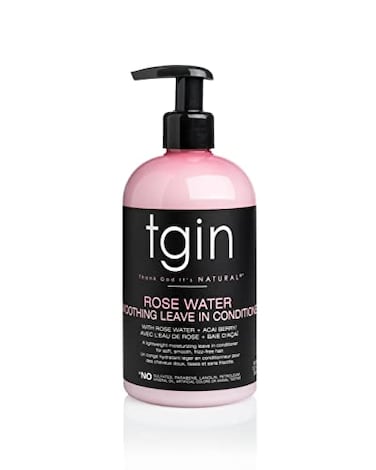Thank God It's Natural tgin Rose Water Smoothing Leave In Conditioner Lightweight Moisture Hair Conditioner for Curly Coily Wavy locks Curly Hair Products Hydrates that Detangles Defines Without Build