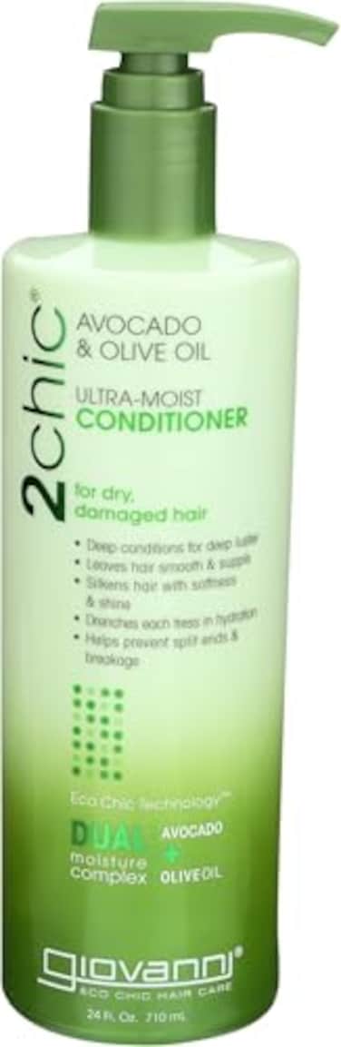 GIOVANNI 2chic UltraMoist Conditioner Avocado Olive Oil Creamy Hydration Formula Enriched with Aloe Vera Shea Butter Botanical Extracts No Parabens Color Safe 24 oz