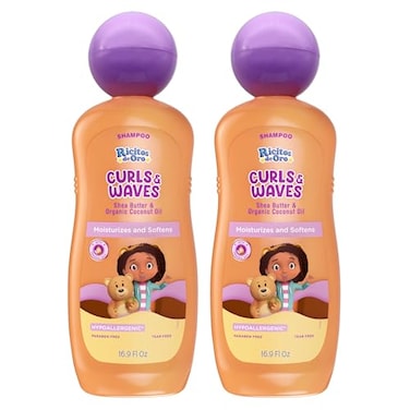 Ricitos de Oro Curls Waves Shampoo Defines Highlights Natural Curls Moisturizes Smoothes Frizz Control Deep Cleanses Scalp Baby Shampoo Ideal for Kids Toddlers 169 oz 2Pack