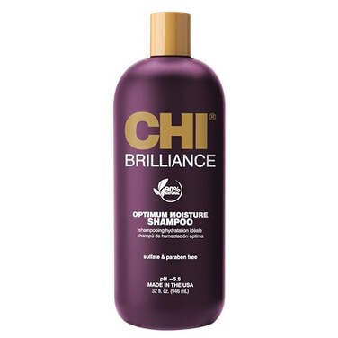 CHI Deep Brilliance Optimum Moisture Shampoo With Olive Monoi Oil To Hydrate Hair Sulfate Paraben CrueltyFree 32 Oz