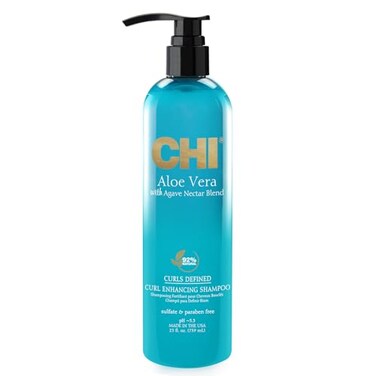 Chi Aloe Vera Curl Enhancing Shampoo Gently Cleanses Increases Moisture For Curly Hair Sulfate Paraben CrueltyFree 25 Oz