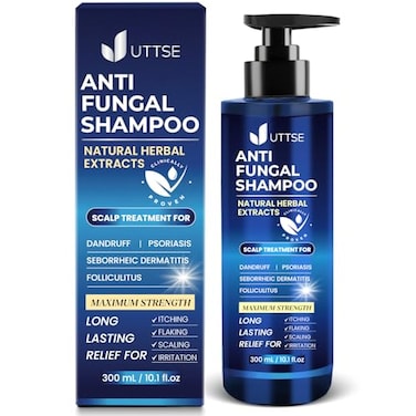 Uttse AntiFungal Shampoo for Scalp Psoriasis Dandruff Shampoo for Folliculitis and Seborrheic Dermatitis Relieves Itchy Dry Scalp 300 mL 101 floz