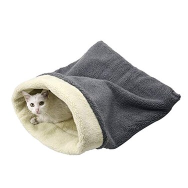 Meowgod Cat Bed Cave Sleeping Bag Pet Mat Self Warming Pad Sack for Cats and Small Dog