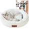 Zerbuger 20in Cream Round Cat Dog Bed Gift for Large Medium Small Dogs Cats Machine Washable Sleeping Sofa NonSlip Bottom Breathable Soft Calming Pet Cuddler for IndoorOutdoorCarCage