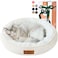 Zerbuger 20in Cream Round Cat Dog Bed Gift for Large Medium Small Dogs Cats Machine Washable Sleeping Sofa NonSlip Bottom Breathable Soft Calming Pet Cuddler for IndoorOutdoorCarCage
