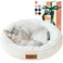 Zerbuger 20in Cream Round Cat Dog Bed Gift for Large Medium Small Dogs Cats Machine Washable Sleeping Sofa NonSlip Bottom Breathable Soft Calming Pet Cuddler for IndoorOutdoorCarCage
